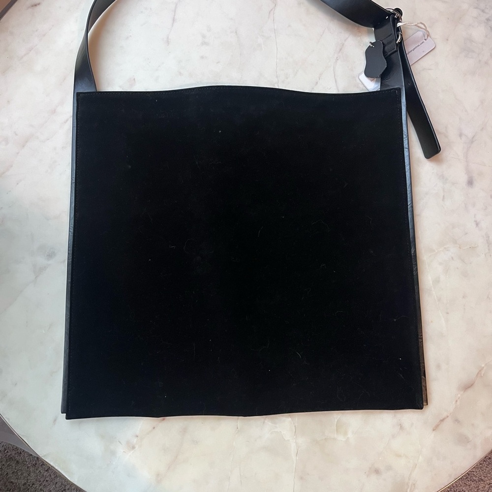 Large Black Women's Suede Tote Bag NWT